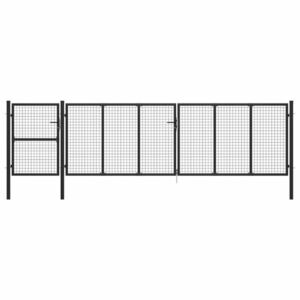 vidaXL antracitszürke acél kertkapu 500 x 125 cm kép