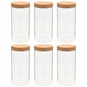 vidaXL 6 db üvegedény parafa fedéllel 1400 ml kép