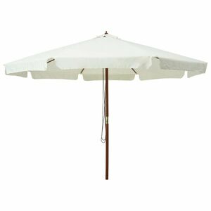 vidaXL homokfehér kültéri napernyő farúddal 330 cm kép