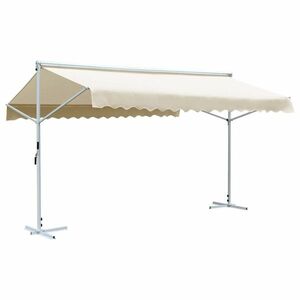 vidaXL krémszínű szabadon álló napellenző 500 x 300 cm kép