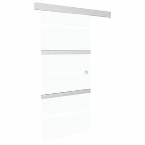 vidaXL ezüst ESG üveg és alumínium tolóajtó puha ütközőkkel 90x205 cm kép