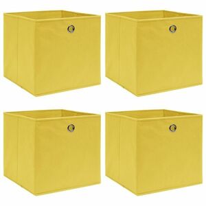 vidaXL 4 db sárga szövet tárolódoboz 32 x 32 x 32 cm kép