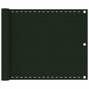 vidaXL sötétzöld HDPE erkélytakaró 75 x 300 cm kép