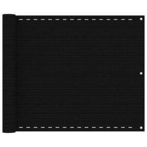 vidaXL fekete HDPE erkélytakaró 75 x 400 cm kép