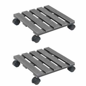 vidaXL 2 db szürke WPC görgős virágtartó 30 x 30 x 7, 5 cm kép