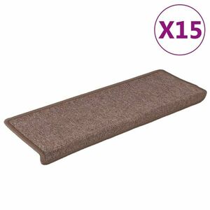 15 db barna lépcsőszőnyeg 65x21x4 cm kép