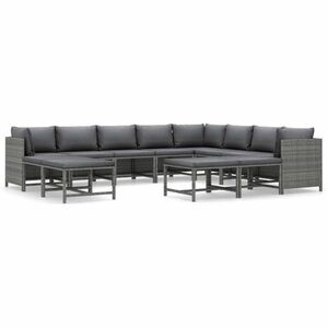 vidaXL 12 részes szürke polyrattan kerti ülőgarnitúra párnákkal kép