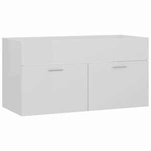 vidaXL magasfényű fehér forgácslap mosdószekrény 90 x 38, 5 x 46 cm kép