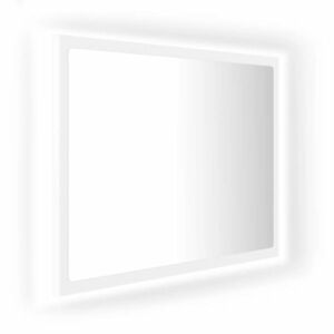 vidaXL fehér akril LED-es fürdőszobai tükör 60 x 8, 5 x 37 cm kép