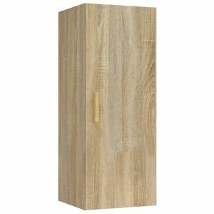 vidaXL barna tölgy színű szerelt fa faliszekrény 34, 5 x 34 x 90 cm kép