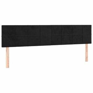vidaXL fekete bársony fejtámla 200 x 5 x 78/88 cm kép
