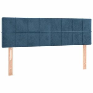 vidaXL sötétkék bársony fejtámla 144x5x78/88 cm kép