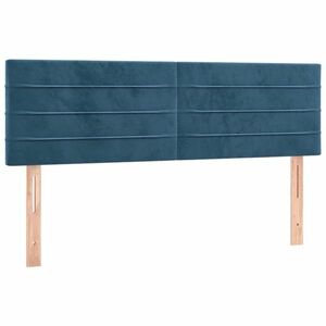 vidaXL sötétkék bársony fejtámla 144x5x78/88 cm kép