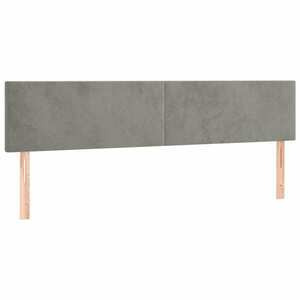 vidaXL világosszürke bársony fejtámla 180x5x78/88 cm kép
