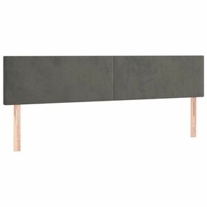 vidaXL sötétszürke bársony fejtámla 160x5x78/88 cm kép