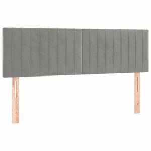 vidaXL világosszürke bársony fejtámla 144x5x78/88 cm kép