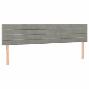 vidaXL világosszürke bársony fejtámla 200 x 5 x 78/88 cm kép