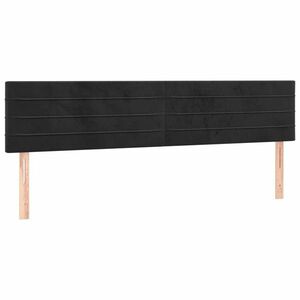 vidaXL fekete bársony fejtámla 160x5x78/88 cm kép