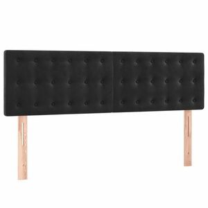 vidaXL fekete bársony fejtámla 144x5x78/88 cm kép