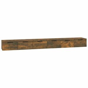 vidaXL 2 db füstös tölgy színű szerelt fa faliszekrény 102x30x20 cm kép