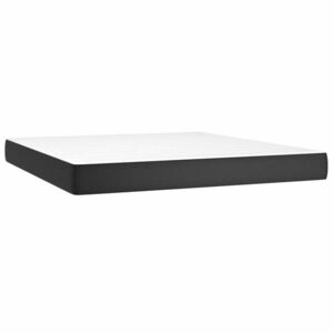 vidaXL fekete műbőr zsebrugós ágymatrac közepes keménységű 160x200x20 cm kép