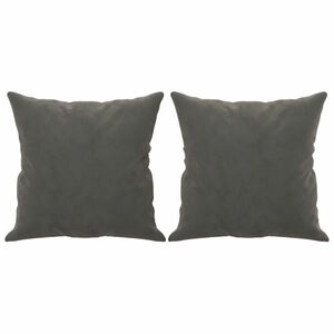 vidaXL 2 db sötétszürke bársony díszpárna 40 x 40 cm kép