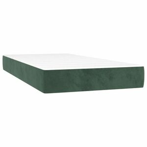 vidaXL sötétzöld bársony zsebrugós ágymatrac közepes keménységű 90x190x20 cm kép