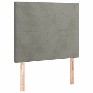 vidaXL világosszürke bársony fejtámla 90x5x118/128 cm kép