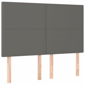 vidaXL szürke műbőr fejtámla 144x5x118/128 cm kép