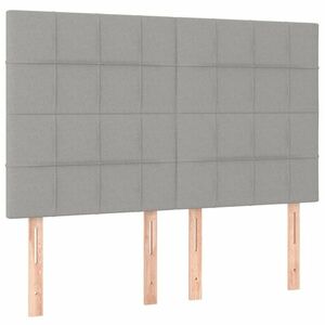 vidaXL világosszürke szövet fejtámla 144x5x118/128 cm kép