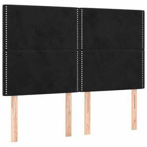 vidaXL fekete bársony fejtámla 144x5x118/128 cm kép