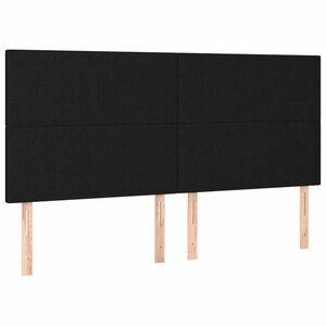 vidaXL fekete szövet fejtámla 160x5x118/128 cm kép