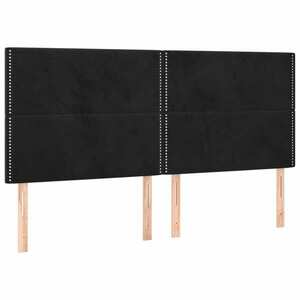 vidaXL fekete bársony fejtámla 180x5x118/128 cm kép