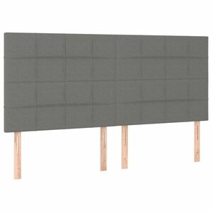 vidaXL sötétszürke szövet fejtámla 180x5x118/128 cm kép