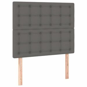 vidaXL szürke műbőr fejtámla 80x5x118/128 cm kép