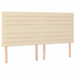 vidaXL krémszínű szövet fejtámla 160x5x118/128 cm kép