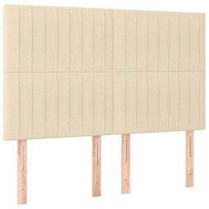 vidaXL krémszínű szövet fejtámla 144x5x118/128 cm kép
