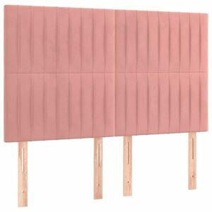 vidaXL rózsaszín bársony fejtámla 144x5x118/128 cm kép