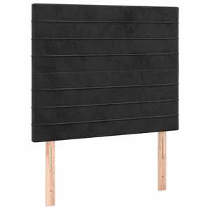 vidaXL fekete bársony fejtámla 80x5x118/128 cm kép