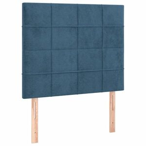 vidaXL sötétkék bársony fejtámla 80x5x118/128 cm kép