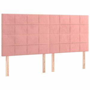 vidaXL rózsaszín bársony fejtámla 160x5x118/128 cm kép