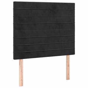 vidaXL fekete bársony fejtámla 90x5x118/128 cm kép