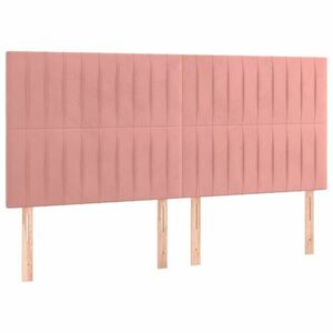 vidaXL rózsaszín bársony fejtámla 180x5x118/128 cm kép
