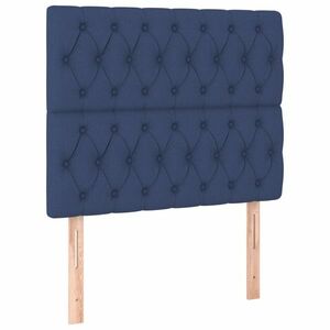 vidaXL kék szövet fejtámla 90x7x118/128 cm kép