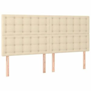 vidaXL krémszínű szövet fejtámla 180x5x118/128 cm kép