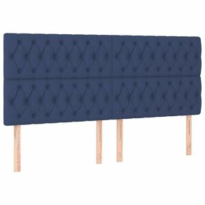 vidaXL kék szövet fejtámla 200 x 7 x 118/128 cm kép