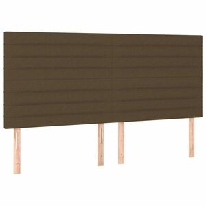 vidaXL sötétbarna szövet fejtámla 160x5x118/128 cm kép
