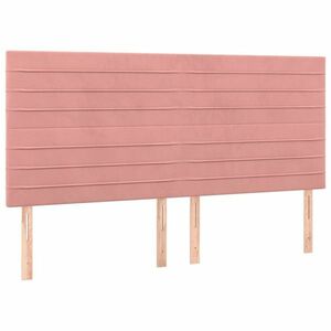 vidaXL rózsaszín bársony fejtámla 160x5x118/128 cm kép