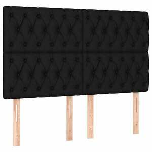 vidaXL fekete szövet fejtámla 144x7x118/128 cm kép