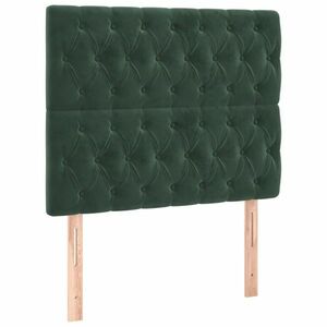 vidaXL sötétzöld bársony fejtámla 90x7x118/128 cm kép